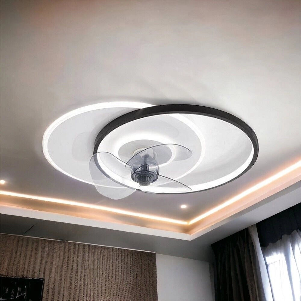 Plafoniera moderna a led con ventilatore da soffitto cambia 3 luci e velocità telecomando dimmerabile