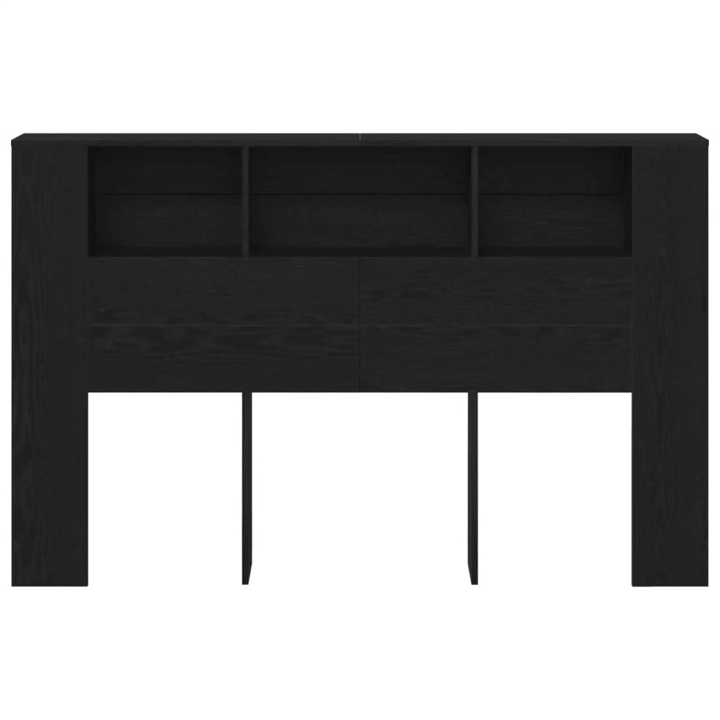 Testata del letto Rovere Nero Legno multistrato 862759