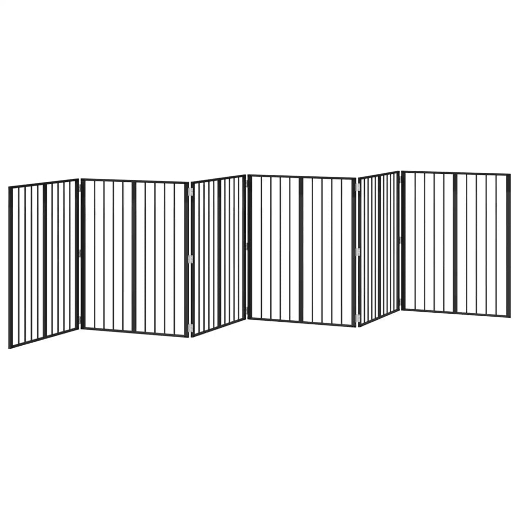Cancello per cani 6 pcs Nero 80 x 100 cm Acciaio zincato 892003