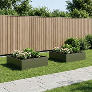 Vaso da giardino 2 pz Verde Oliva 80 x 80 x 30 cm 8005071