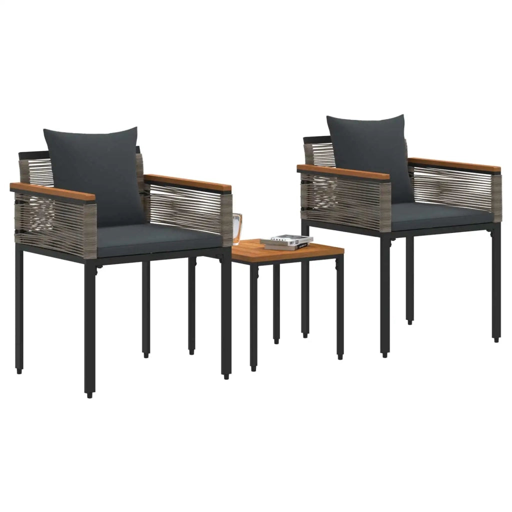 Set di Mobili da Esterno Grigio e Grigio Scuro polyrattan