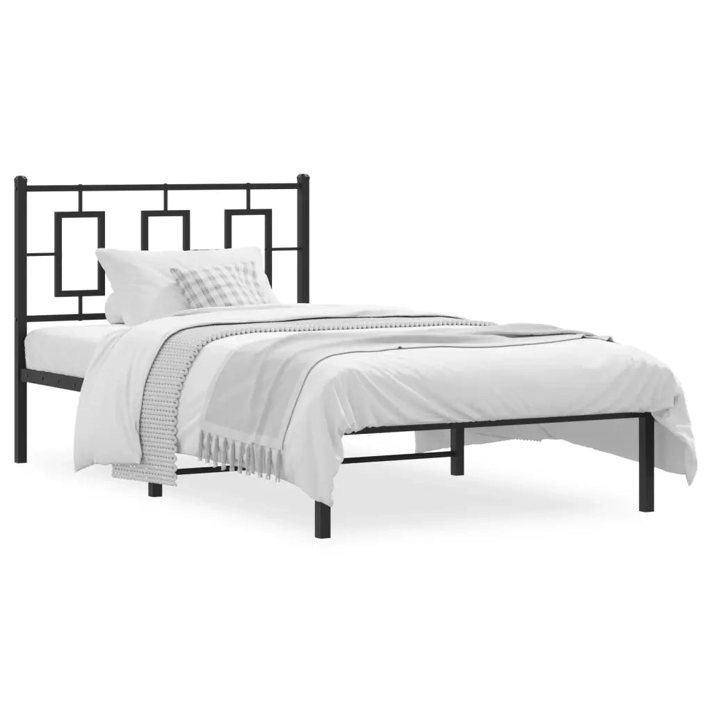 Giroletto con Testiera in Metallo Nero 100x190 cm 374235