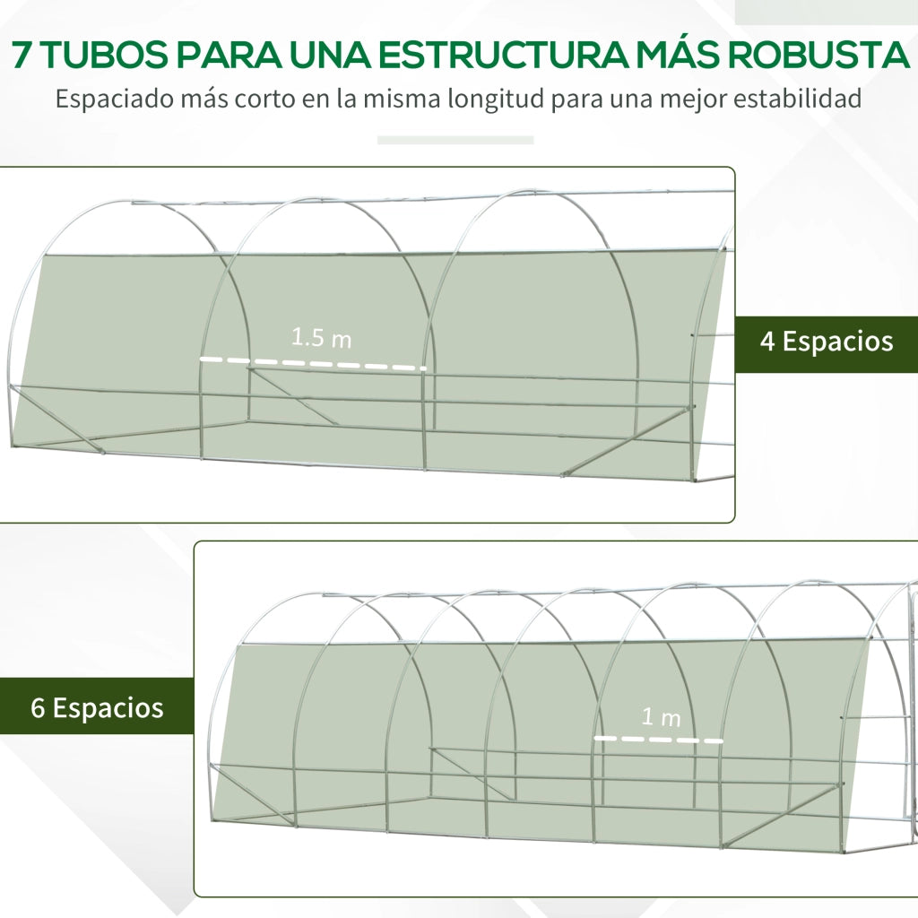 Serra da Giardino Tunnel Grande 6x3x2 m ¨C zephmum ¨C Verde con 12 Finestre e Porta a Zip