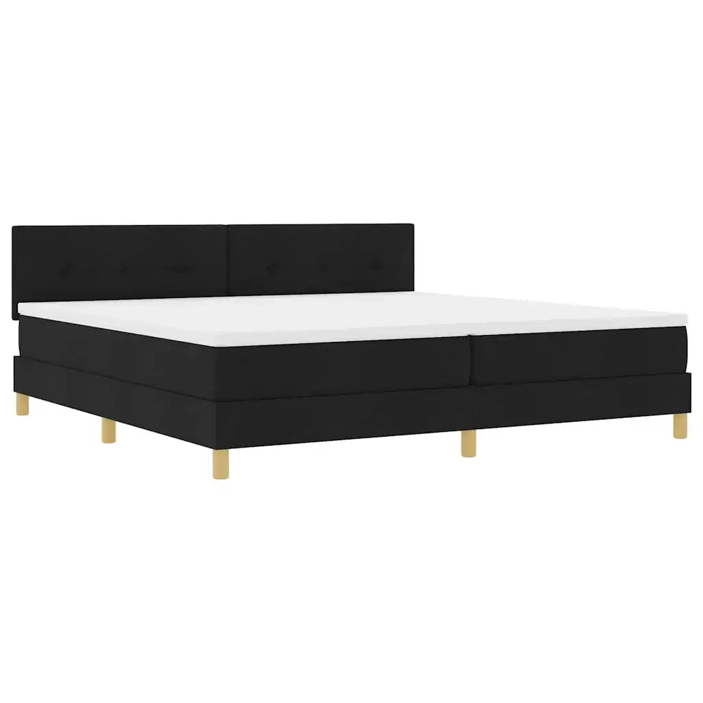 Letto a molle con cuscino Nero 200 x 200 cm Tessuto 3338946