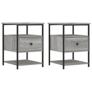 Set di 2 Comodini | Armadio da Notte | Mobiletto da notte Grigio Sonoma 40x42x56 cm in Legno Multistrato
