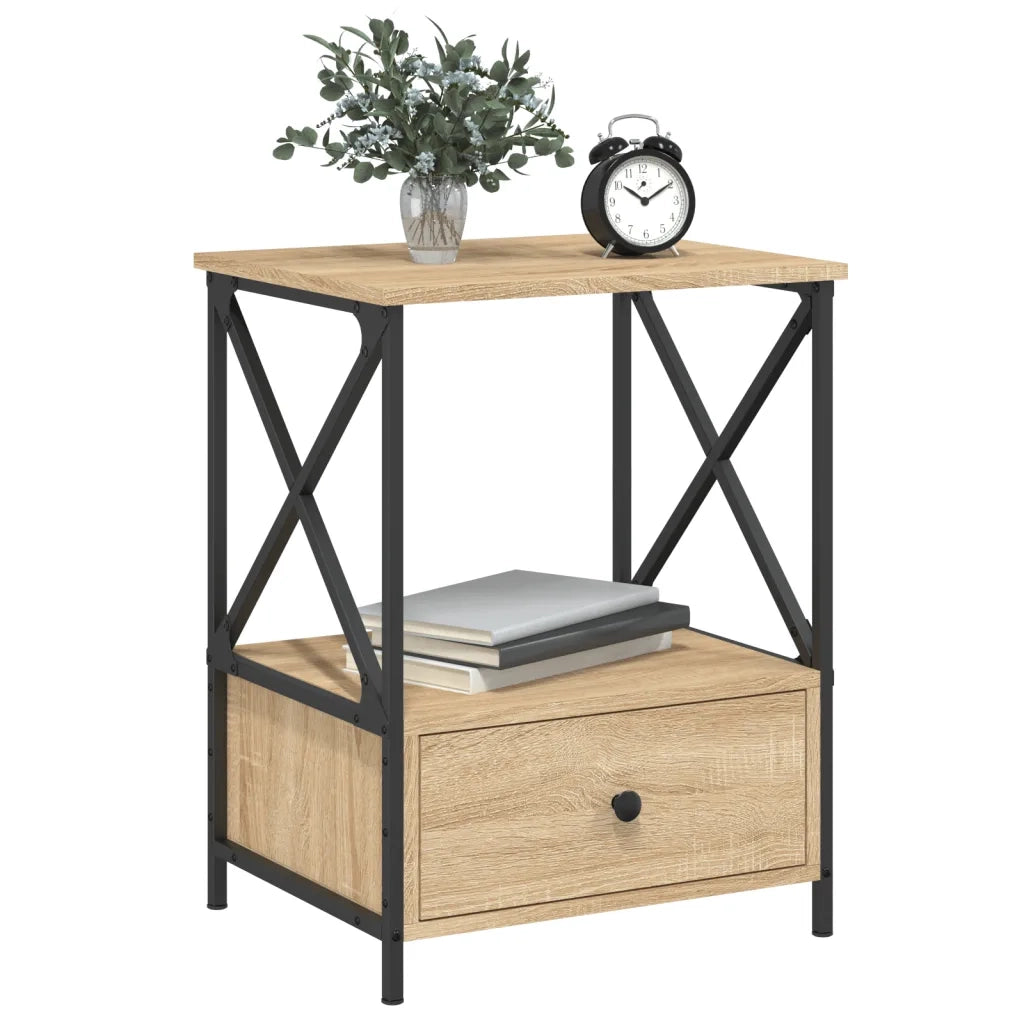 Set di 2 Comodini | Armadio da Notte | Mobiletto da notte Rovere Sonoma 50x41x65 cm in Legno Multistrato