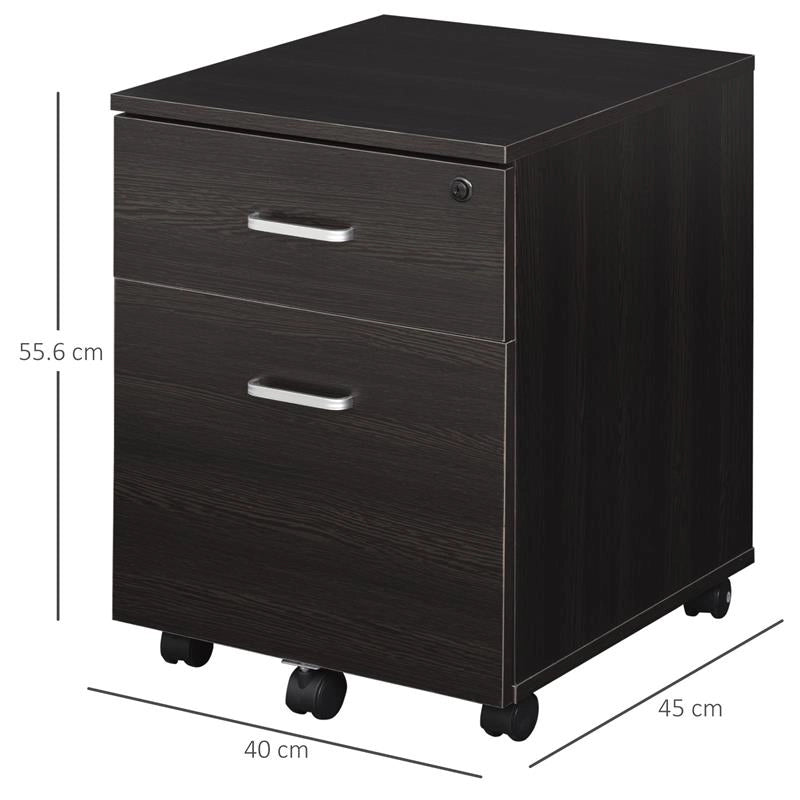 CASSETTIERA PORTADOCUMENTI DA UFFICIO IN LEGNO CON 2 CASSETTI 40 X 44 X 54.6 CM
