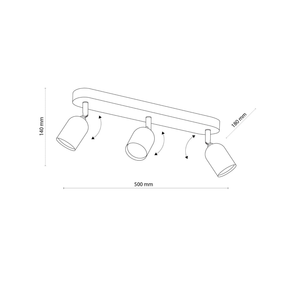Plafoniera TOP 3 faretti GU10 bianco/cromo TK-Lighting