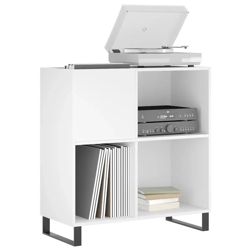 Mobile Porta Dischi Bianco 84,5x38x89 cm in Legno Multistrato 831780
