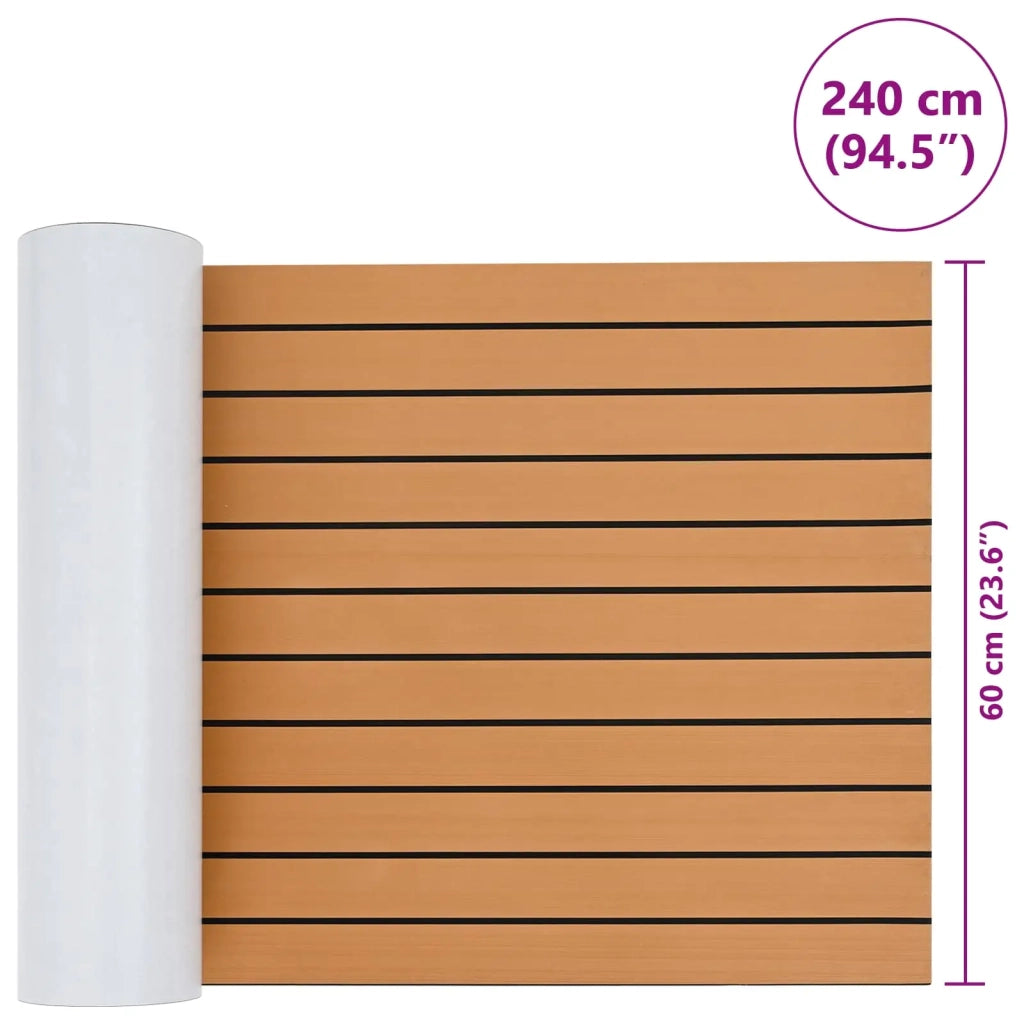 Tappetino per Barche Rigato Marrone e Nero 240 x 60 cm EVA CFW2683867