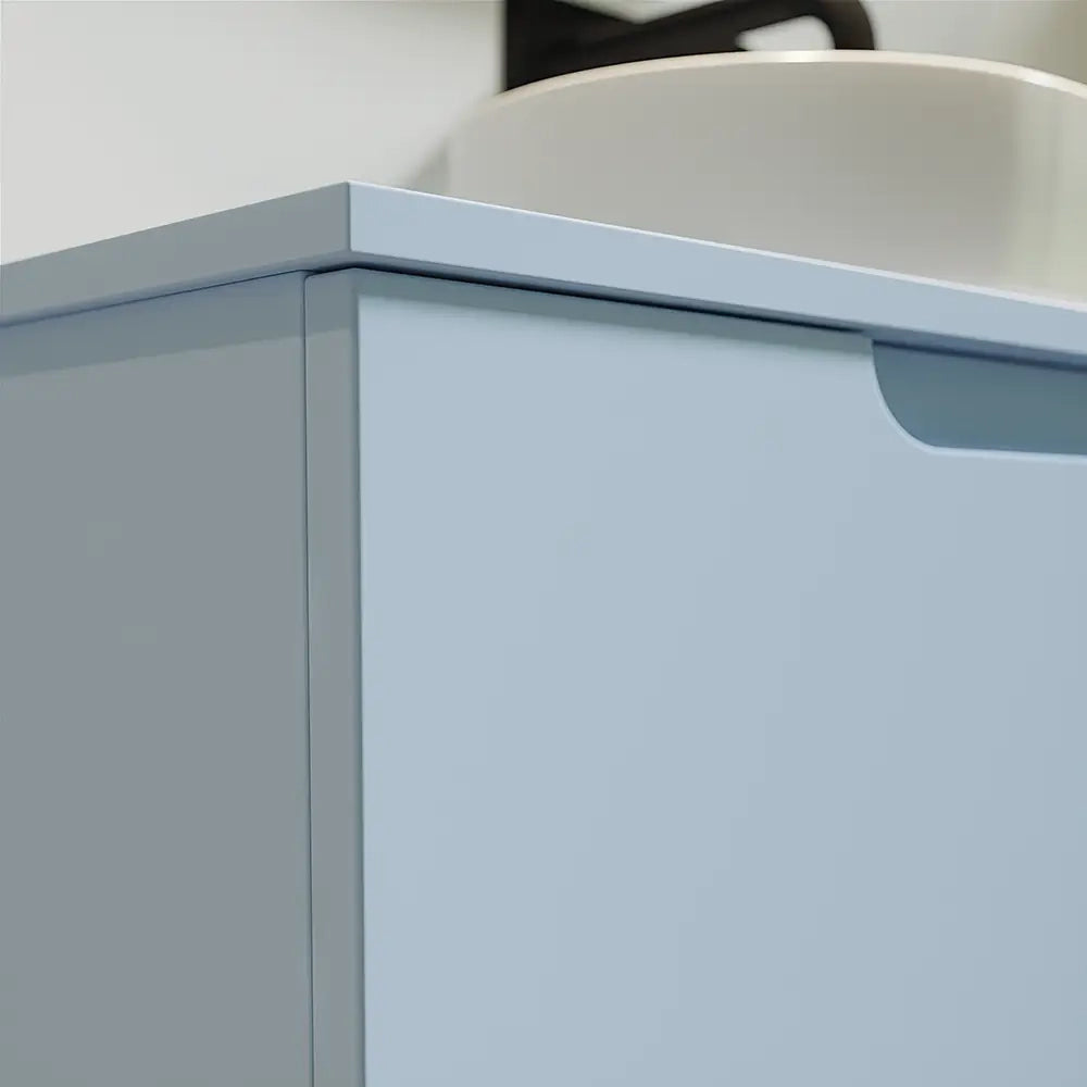 Mobile bagno sospeso 60 cm un cassetto color carta da zucchero con top  | Moor
