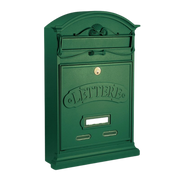 ALUBOX LETTERE Cassetta Postale Da Esterno 42X27X8,5 Cm Cassetta Posta Alluminio Pressofuso Cassetta Lettere Serratura Ottone Apertura A Vasistas Impermeabile Formato Rivista COLORE: VERDE