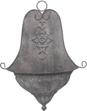 Piantagione per muro a metà scala con contenitore in metallo antico grigio zincato con tocco nostalgico - Wandpot