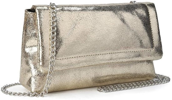 Clutch mini con catena, borsa da spalla elegante con tasca da sera