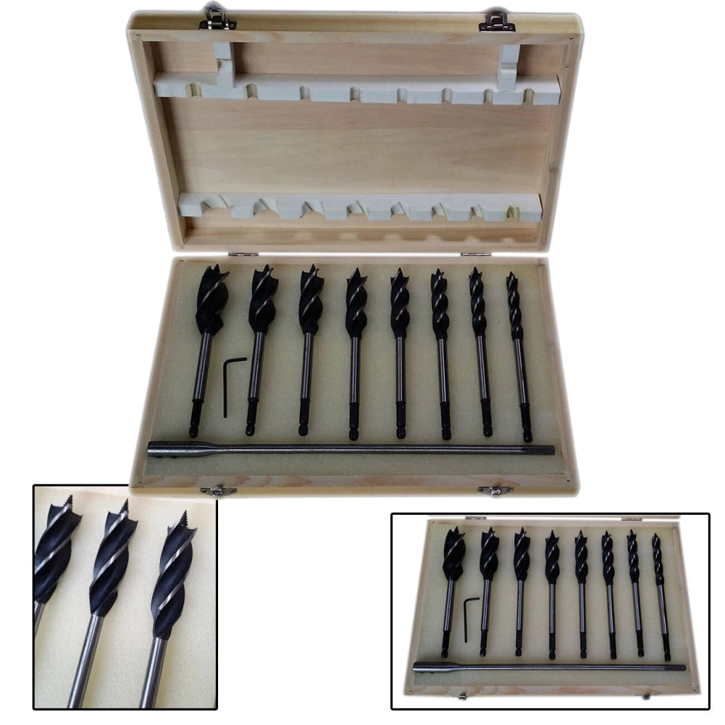 SET 8 PUNTE PER TRAPANO TASSELLATORE PUNTALE AUTOFILETTANTE LEGNO CON PROLUNGA