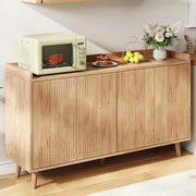Credenza da cucina con 4 ante e ripiani regolabili 140x40x84 cm in MDF naturale