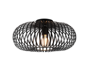Plafoniera ellisse, metallo, nero, D 40 cm, Johann