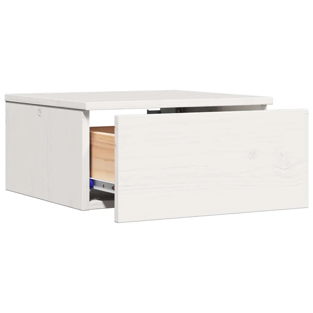 Comodino 2 pz-Set di 2 Tavolino da notte Bianco 37 x 35 x 18,5 cm Legno di pino massello