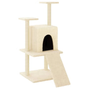 Tiragraffi per gatti torre per arrampicata giocattolo piattaforma per arrampicata con tiragraffi in sisal 110 cm crema 02_0022457