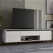 Celico, Mobile Porta tv un Cassetto, 183x40x52h cm Bianco Crema