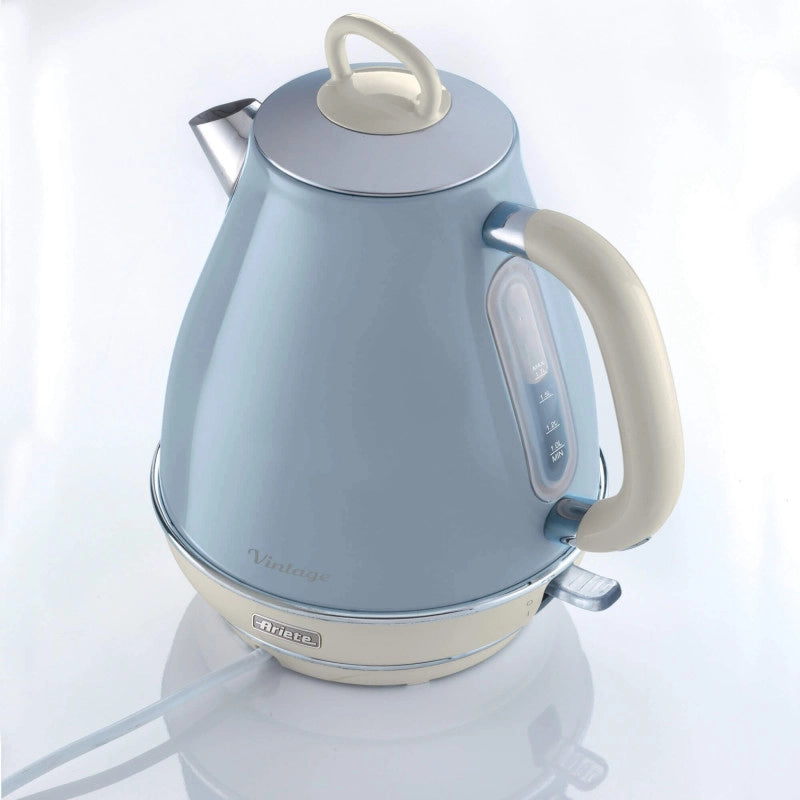 Bollitore Elettrico 1,7L - Design Vintage, Autospegnimento, Acciaio Inox - Celeste