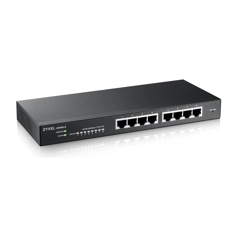 Zyxel GS1915-8 Switch gestito L2 Gigabit Ethernet (10/100/1000) Nero