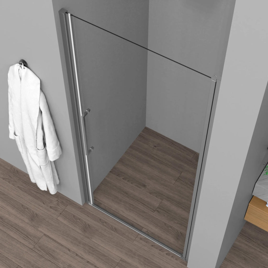 Porta doccia nicchia 80cm battente con profilo cromo Neos