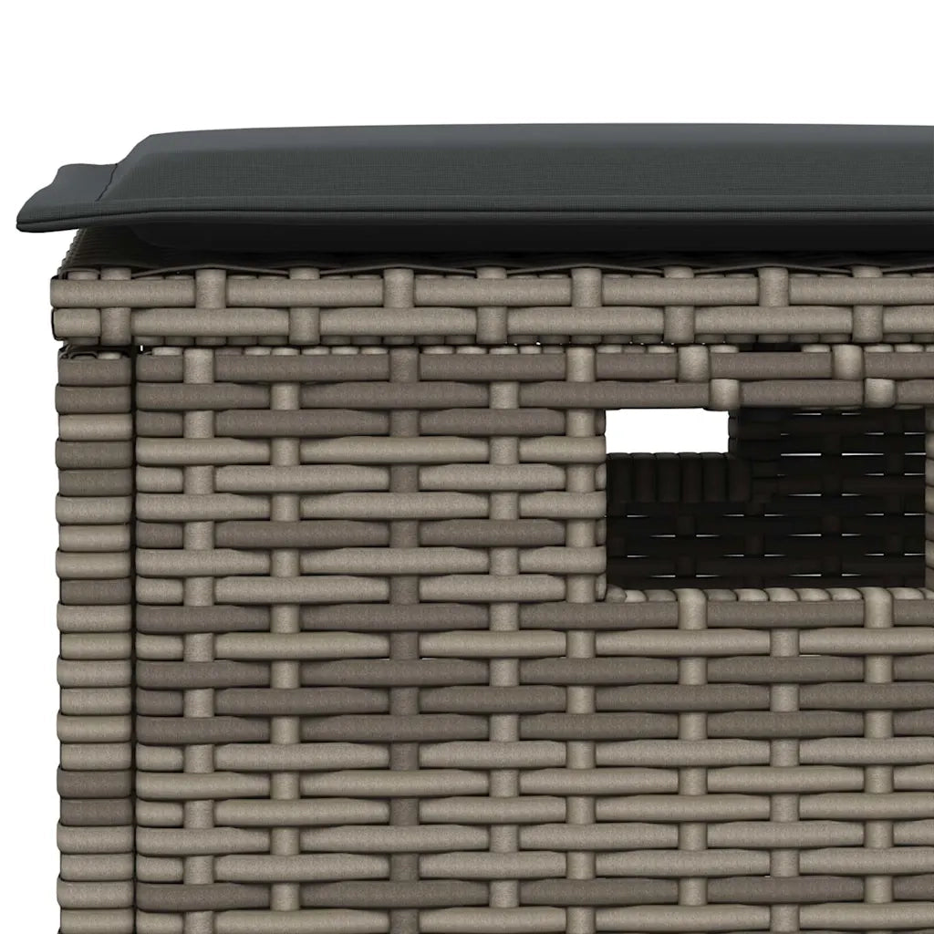 Set da Pranzo da Giardino 5 pz | Set Salotto da Giardino con Cuscini in Polyrattan Grigio