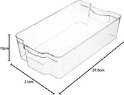 Cassetto di archiviazione con maniglia, grande contenitore in plastica trasparente per in cassetti o frigorifero, contenitore per alimenti senza coperchio