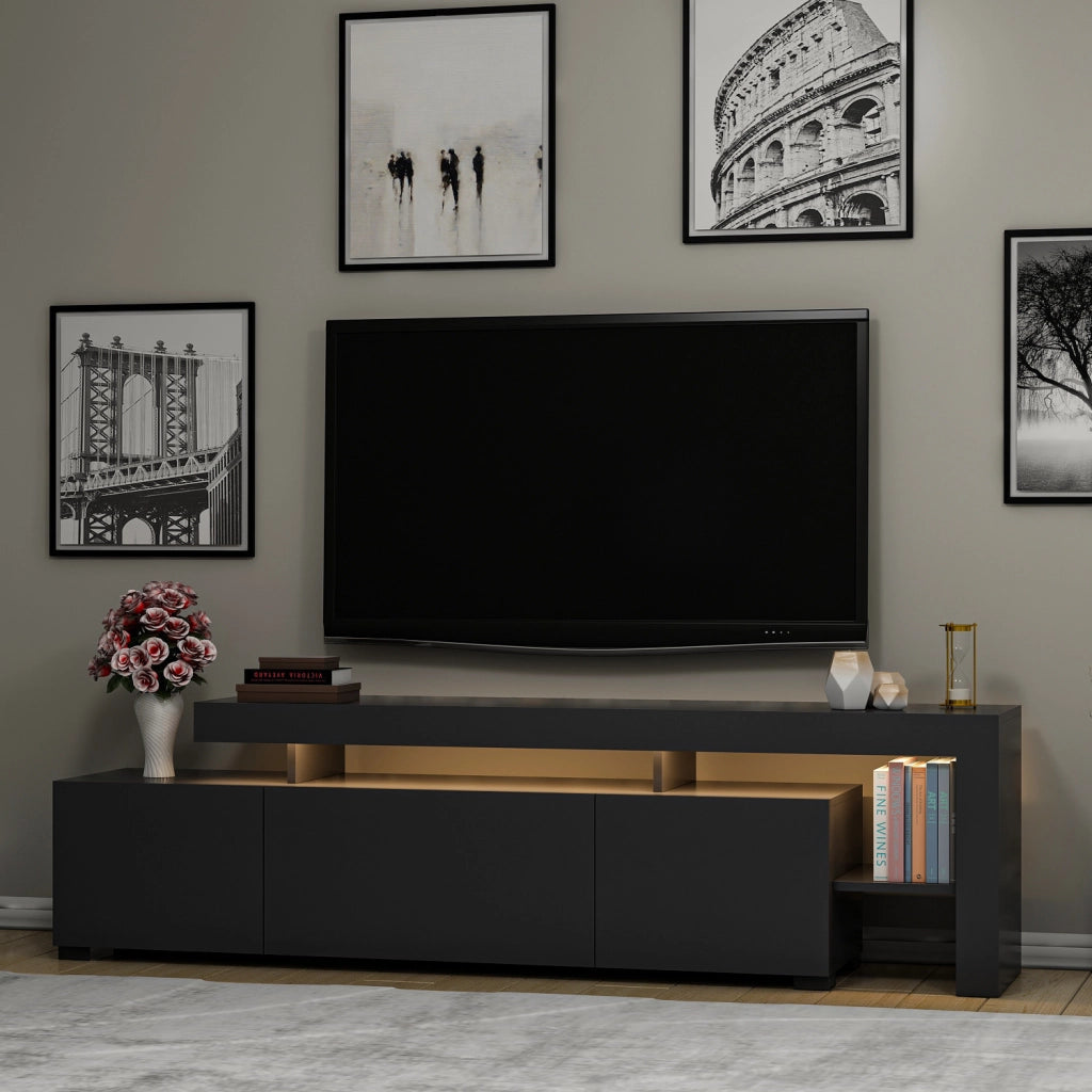 Porta TV in legno "Beliz" - 192 x 37 x 53 cm - Antracite