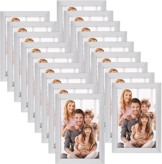 Set di Supporti per Foto - 18 pezzi - Decorazione per Parete e Tavolo - Argento - Finitura Lussuosa - Per Casa e Ufficio