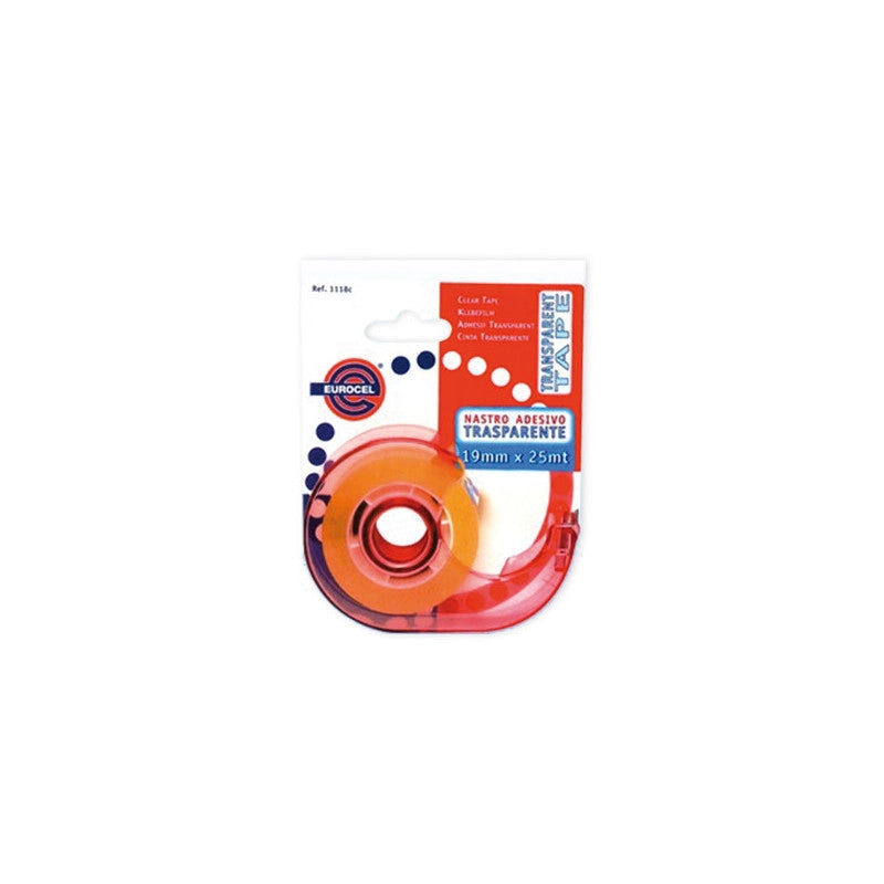 Nastro trasparente con dispenser 19 mm×25 m – BLU DISPENSER