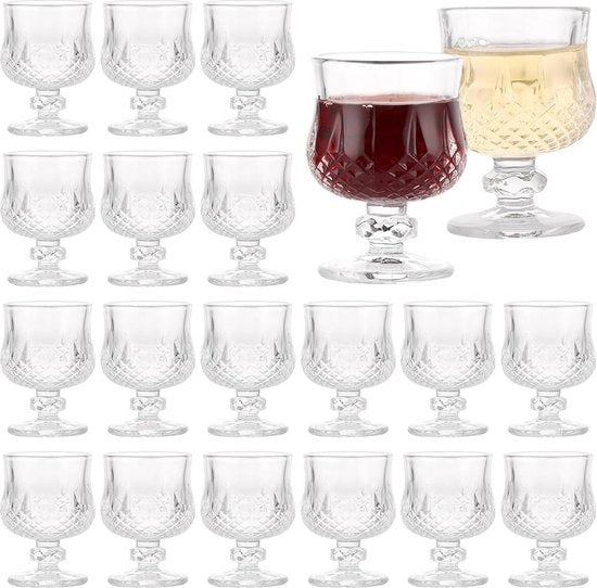 Set di bicchieri da bar con steccato 5 cl - Confezione da 18 - Tequila, Sherry, Vodka - Resistenti al lavastoviglie