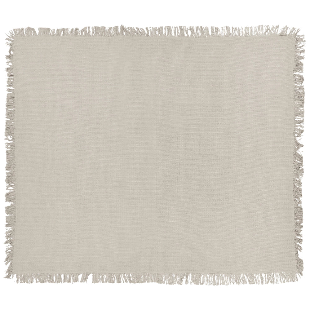Copriletto grigio chiaro in tessuto di cotone 220 x 240 cm con frange Coperta decorativa Biancheria da letto design classico Camera da letto