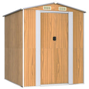 Capanno Giardino-Casetta da Giardino Marrone Chiaro 192x191x223 cm Acciaio Zincato