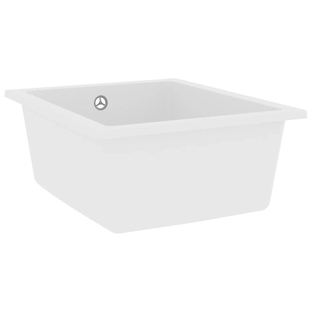 Lavello da cucina con foro troppo pieno 38 x 46 cm granito bianco 02_0002396