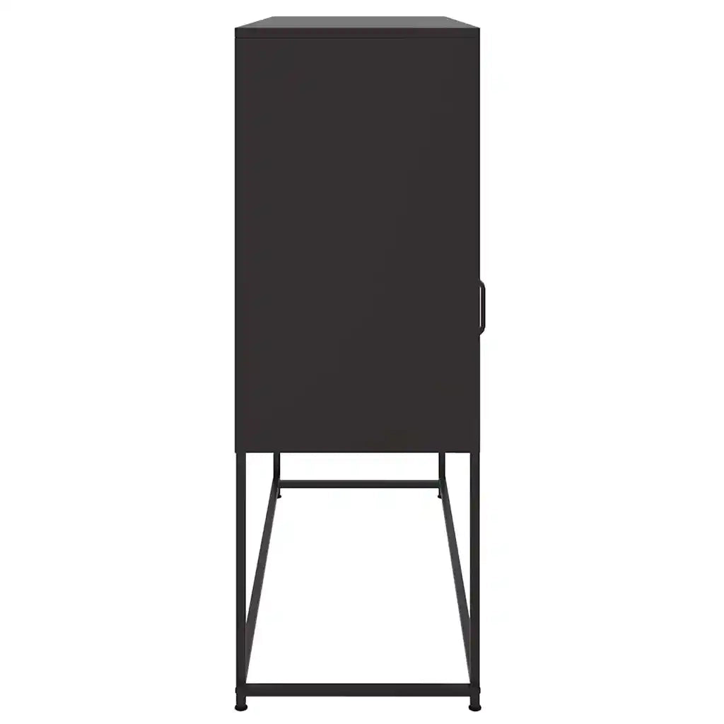 Credenza-Buffet-Armadio da cucina Nera 100,5x39x107 cm in Acciaio 649899