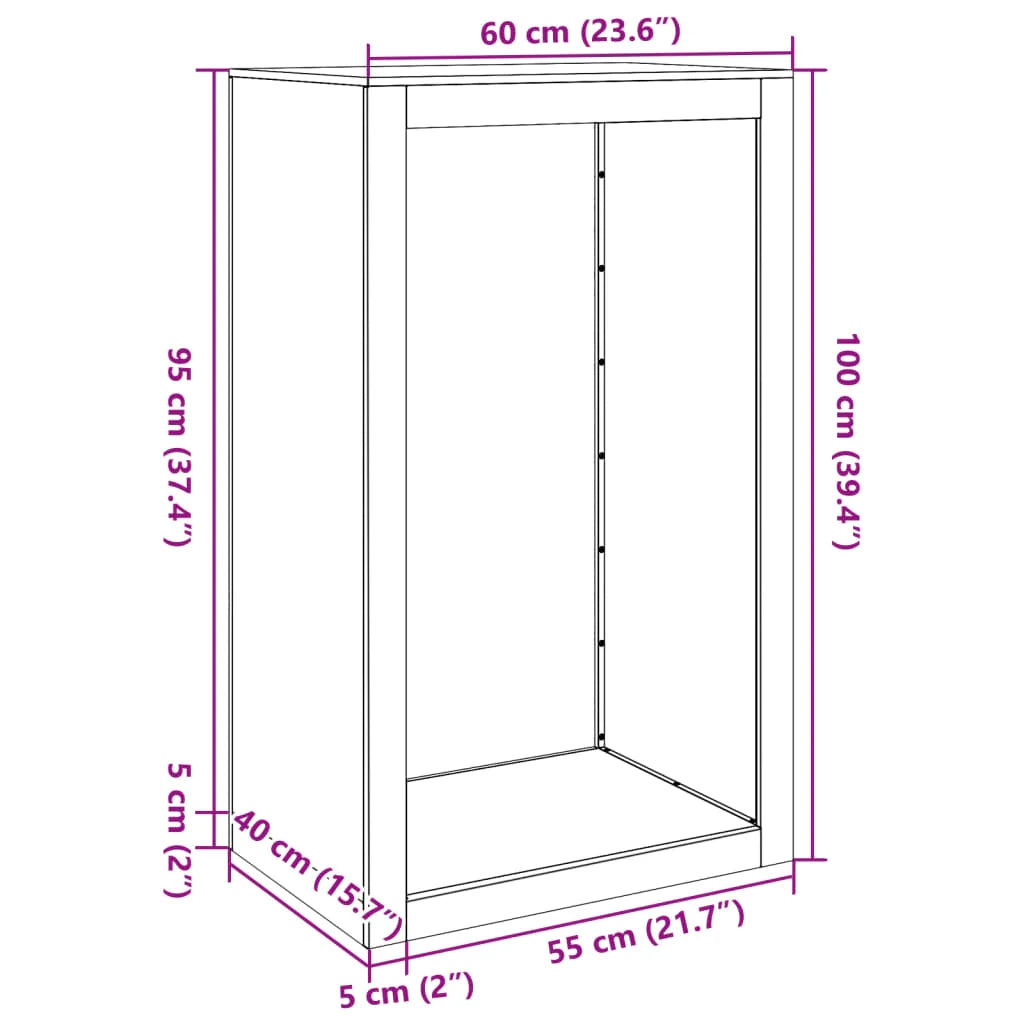 Portalegna 60 x 40 x 100 cm acciaio bianco 02_0043719