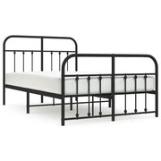 Letto matrimoniale | Letto per adulti | Giroletto con Testiera e Pediera Metallo Nero 120x200 cm