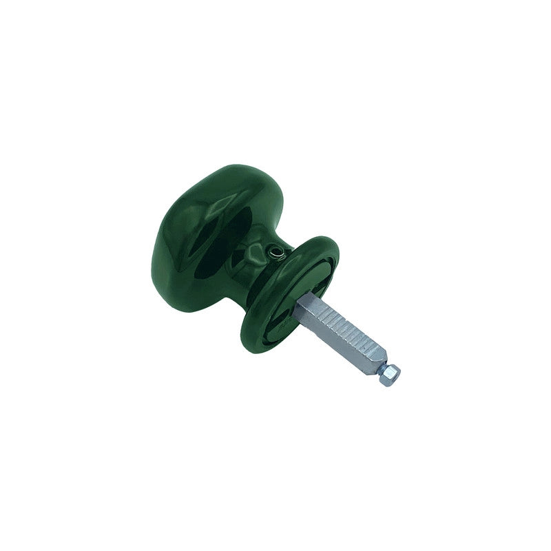 Maniglia su rosetta tonda SAGUATTI  831/60SQ in alluminio verde lucido