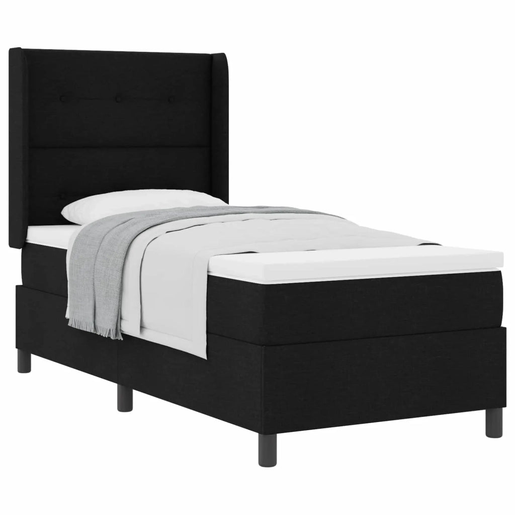 Letto a molle con materasso Nero 200 x 100 cm Tessuto 3341632