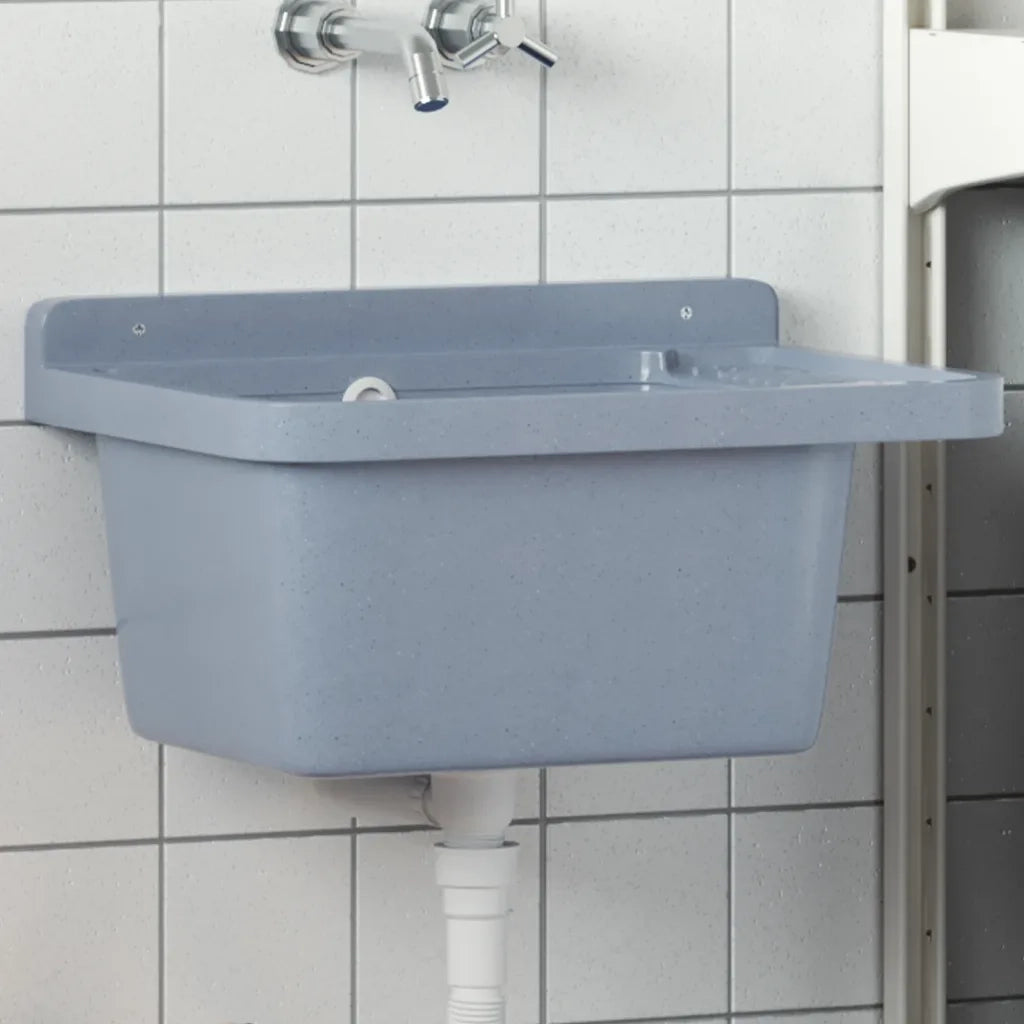 Lavabo a Parete-Lavandino-Lavello Grigio 50x35x24 cm in Resina