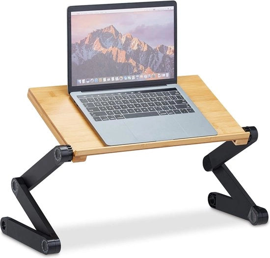 Supporto per Laptop Riscaldabile in Bambù e Alluminio | Tavolo per Laptop | 475 x 60 x 26 cm