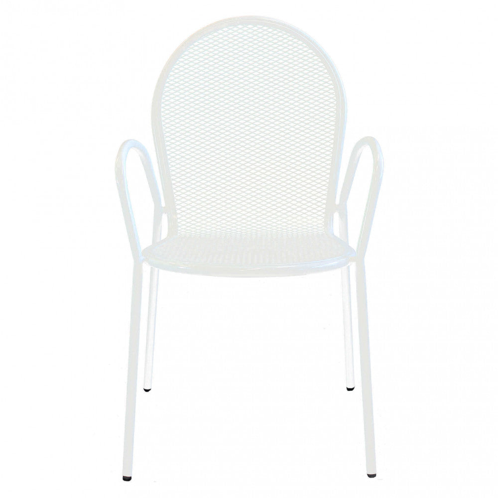 Sedia da Giardino Sheffield Impilabile 54x61x90 h cm in Acciaio Bianco