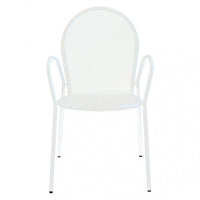 Sedia da Giardino Sheffield Impilabile 54x61x90 h cm in Acciaio Bianco