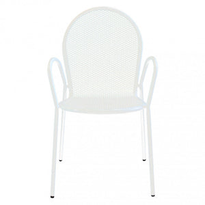 Sedia da Giardino Sheffield Impilabile 54x61x90 h cm in Acciaio Bianco