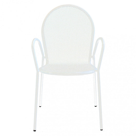 Sedia da Giardino Sheffield Impilabile 54x61x90 h cm in Acciaio Bianco