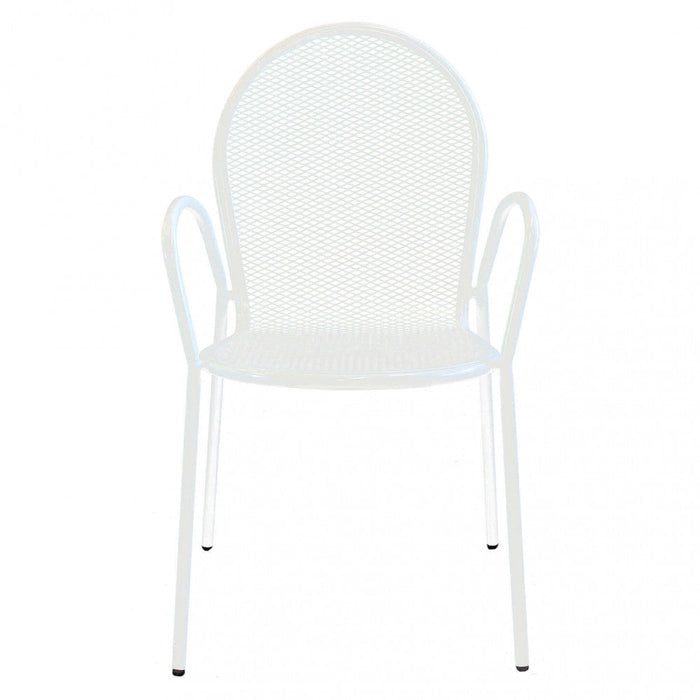 Sedia da Giardino Sheffield Impilabile 54x61x90 h cm in Acciaio Bianco