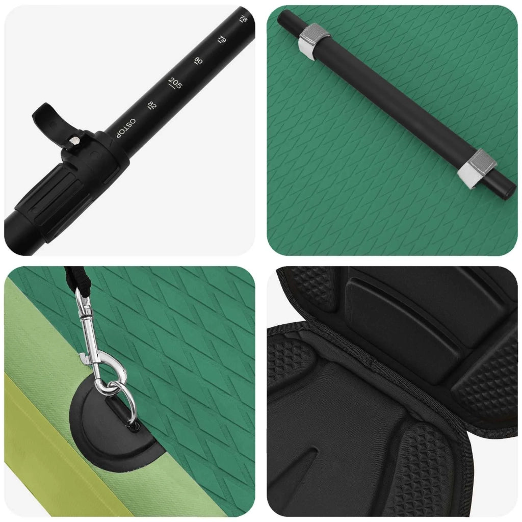 SUP Board con Seggiolino 2-in-1 POSEIDON 335 x 76 x 15 cm Verde 42039130