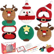 Impacco di iniziante per 4 aghi - Set di aghi con istruzioni - Kit di inizio per aghi per Natale - Fondotondo bianco